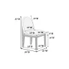 Dining Table 4x Side Chairs White Finish Fabric Black Round Table w Cone Base 5pc Dining Set Plush Seat