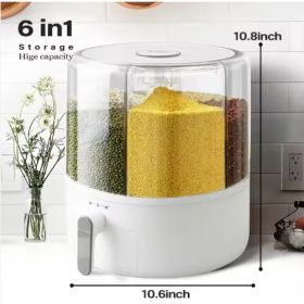 Rice Storage Containers Food Grain Cereal Bins Pet Food Storage Yikexiomi Bucket (Option: White)