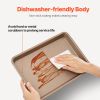 Baking Pan Set 3-Piece Nonstick Carbon Steel Bakeware Set With Silicone Handle