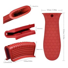 1 Set Of 3pcs,Silicone Hot Handle Holder, Heat Resistant Potholder Cookware Handle Cast Iron Skillets Handles Grip Covers For Cast Iron Skillet (Option: 1Set)
